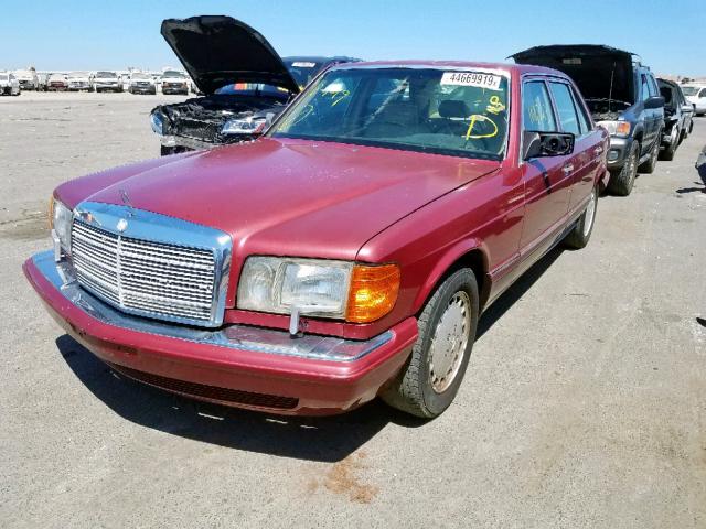 WDBCA35E2KA473085 - 1989 MERCEDES-BENZ 420 SEL BURGUNDY photo 2