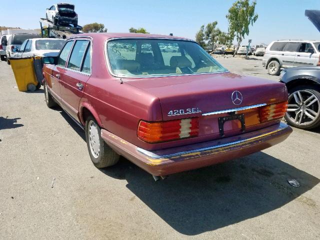 WDBCA35E2KA473085 - 1989 MERCEDES-BENZ 420 SEL BURGUNDY photo 3