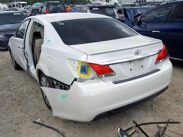 4T1BK3DB7BU416635 - 2011 TOYOTA AVALON BAS WHITE photo 3