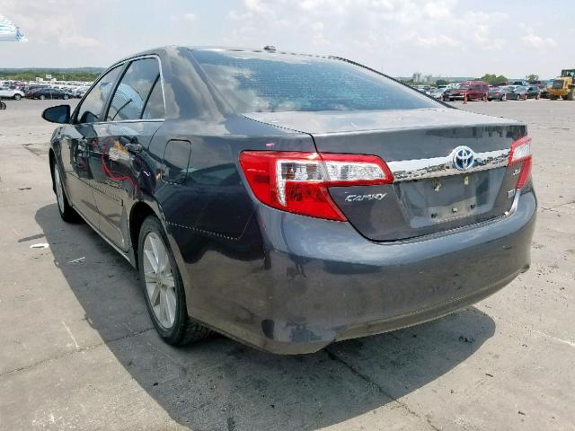 4T1BD1FK5DU067053 - 2013 TOYOTA CAMRY HYBR CHARCOAL photo 3