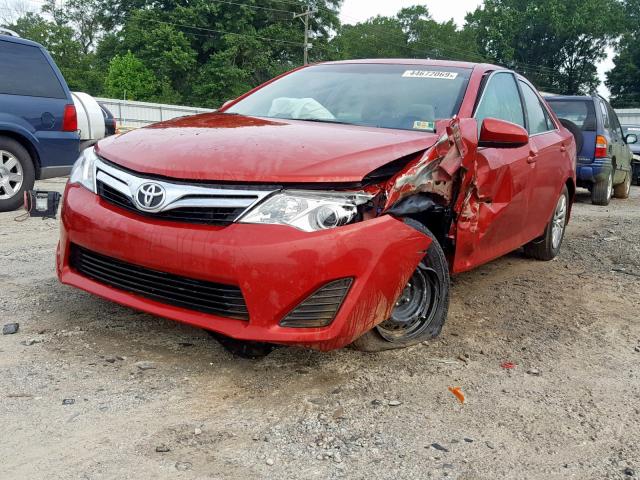 4T4BF1FK6CR233899 - 2012 TOYOTA CAMRY BASE RED photo 2