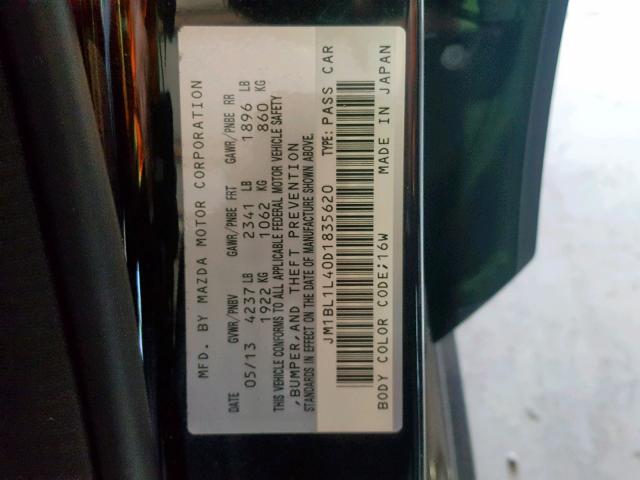 JM1BL1L40D1835620 - 2013 MAZDA SPEED 3 BLACK photo 10