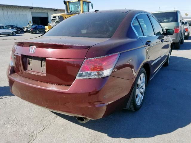 JHMCP26828C023628 - 2008 HONDA ACCORD EXL BURGUNDY photo 4