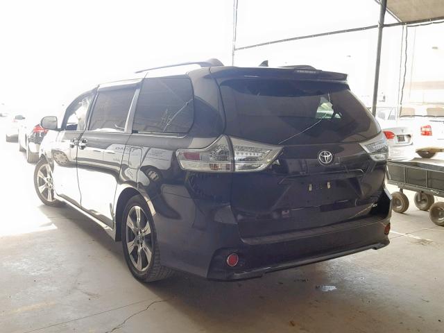 5TDXZ3DC7JS901150 - 2018 TOYOTA SIENNA SE BLACK photo 3