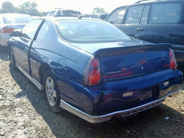 2G1WX12K139327648 - 2003 CHEVROLET MONTE CARL BLUE photo 3