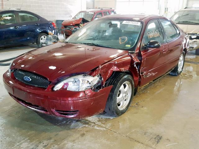 1FAFP53U85A194334 - 2005 FORD TAURUS SE BURGUNDY photo 2