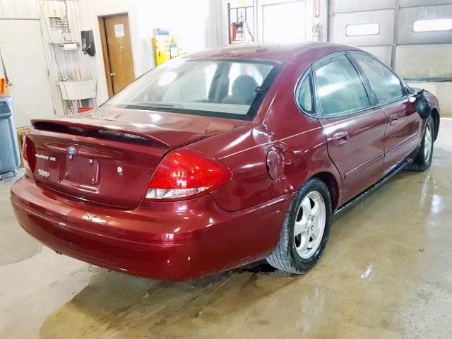 1FAFP53U85A194334 - 2005 FORD TAURUS SE BURGUNDY photo 4