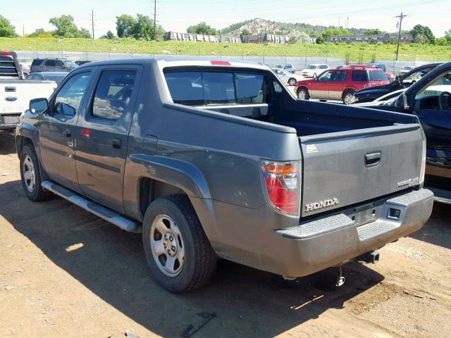 2HJYK16297H510635 - 2007 HONDA RIDGELINE CHARCOAL photo 3