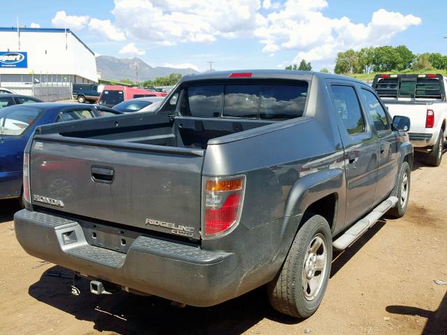 2HJYK16297H510635 - 2007 HONDA RIDGELINE CHARCOAL photo 4