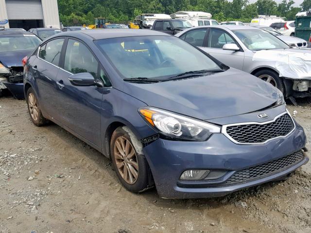 KNAFX4A84E5083652 - 2014 KIA FORTE EX BLUE photo 1