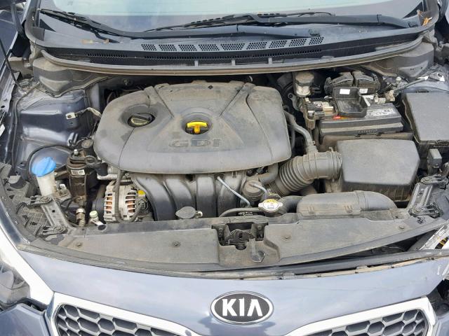 KNAFX4A84E5083652 - 2014 KIA FORTE EX BLUE photo 7