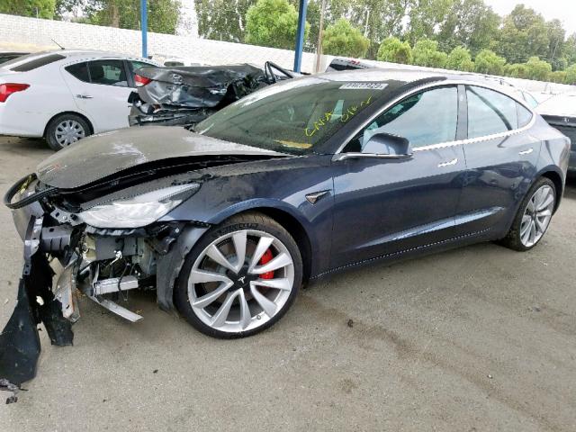 5YJ3E1EB9JF106142 - 2018 TESLA MODEL 3 CHARCOAL photo 2