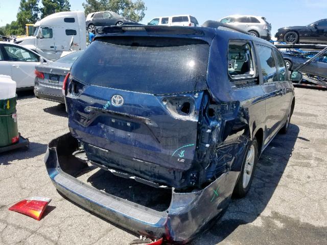 5TDKK3DC8BS140189 - 2011 TOYOTA SIENNA LE BLUE photo 4