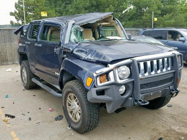 5GTDN13E978217762 - 2007 HUMMER H3 BLUE photo 1