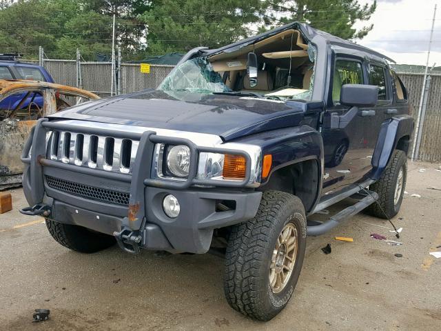 5GTDN13E978217762 - 2007 HUMMER H3 BLUE photo 2