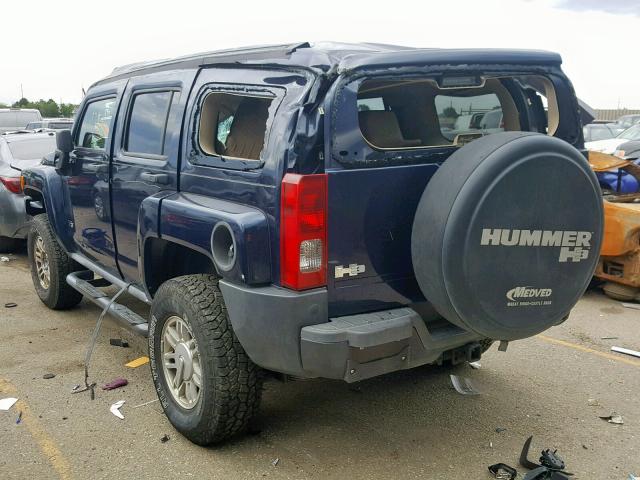 5GTDN13E978217762 - 2007 HUMMER H3 BLUE photo 3