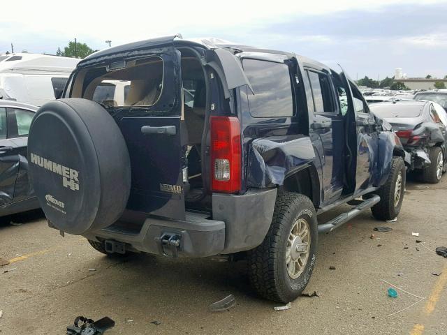 5GTDN13E978217762 - 2007 HUMMER H3 BLUE photo 4