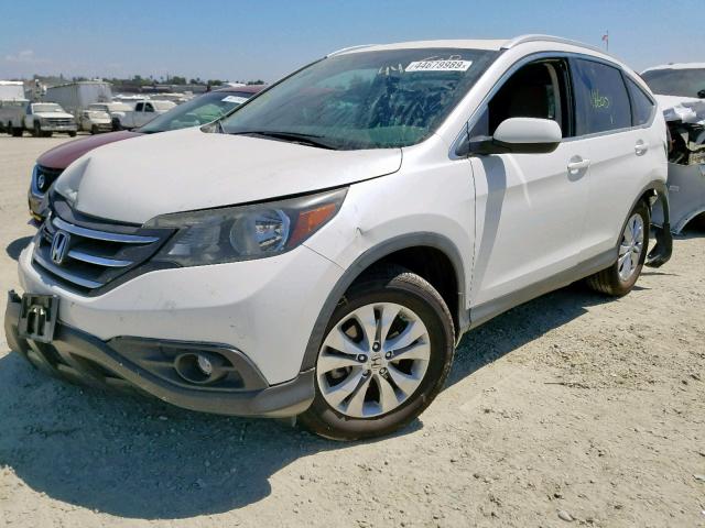 5J6RM4H74CL004490 - 2012 HONDA CR-V EXL WHITE photo 2