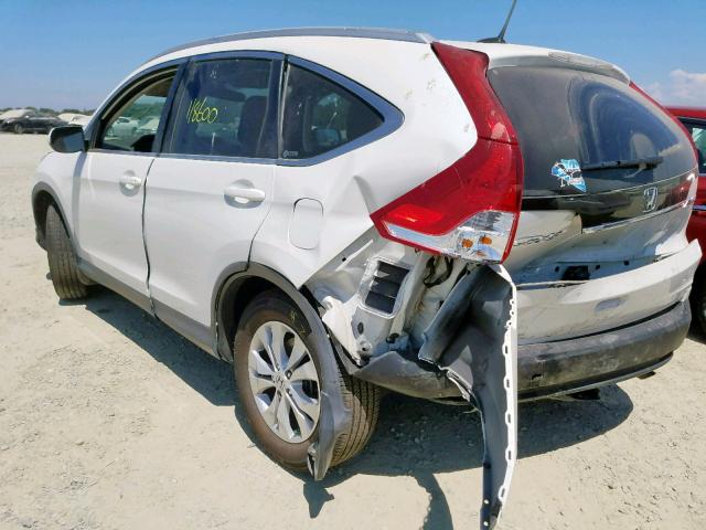 5J6RM4H74CL004490 - 2012 HONDA CR-V EXL WHITE photo 3