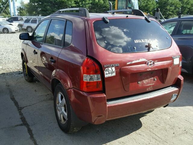 KM8JM12B05U107297 - 2005 HYUNDAI TUCSON GL RED photo 3