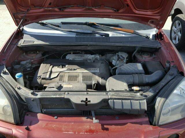 KM8JM12B05U107297 - 2005 HYUNDAI TUCSON GL RED photo 7