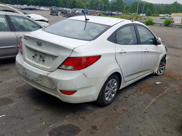 KMHCT4AE4GU085509 - 2016 HYUNDAI ACCENT SE WHITE photo 4