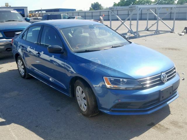 3VW2K7AJ7FM317036 - 2015 VOLKSWAGEN JETTA BASE BLUE photo 1