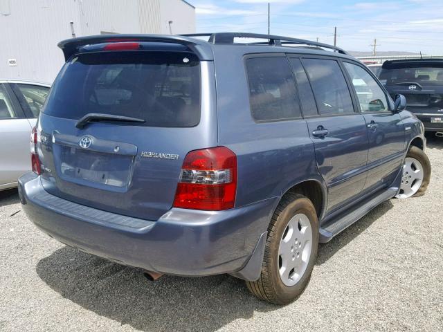 JTEEP21A140050606 - 2004 TOYOTA HIGHLANDER BLUE photo 4