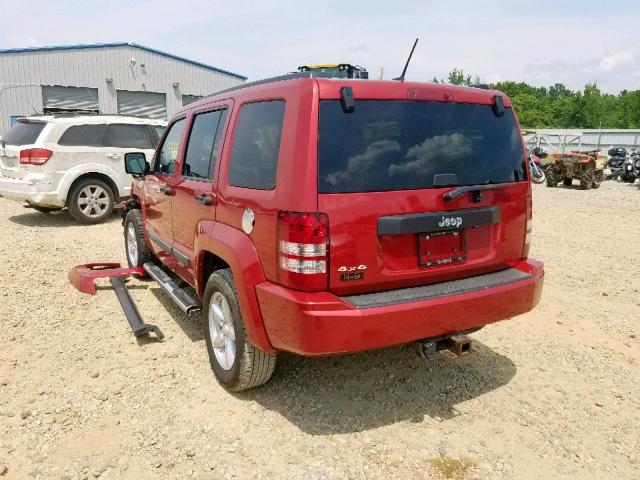 1J8GN28K29W551048 - 2009 JEEP LIBERTY SP RED photo 3