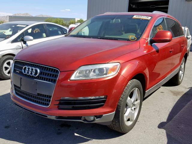 WA1AV74L27D054691 - 2007 AUDI Q7 4.2 QUA RED photo 2