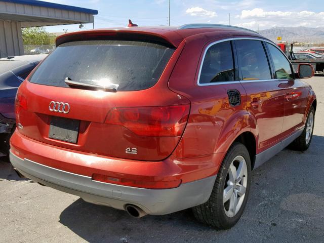 WA1AV74L27D054691 - 2007 AUDI Q7 4.2 QUA RED photo 4