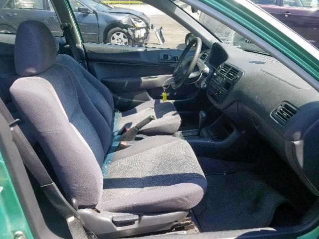 2HGEJ6448TH106037 - 1996 HONDA CIVIC DX GREEN photo 5