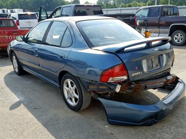 3N1BB51D51L125794 - 2001 NISSAN SENTRA SE BLUE photo 3