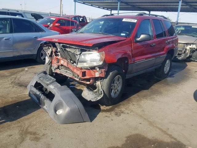 1J4GX48S24C340434 - 2004 JEEP GRAND CHER RED photo 2