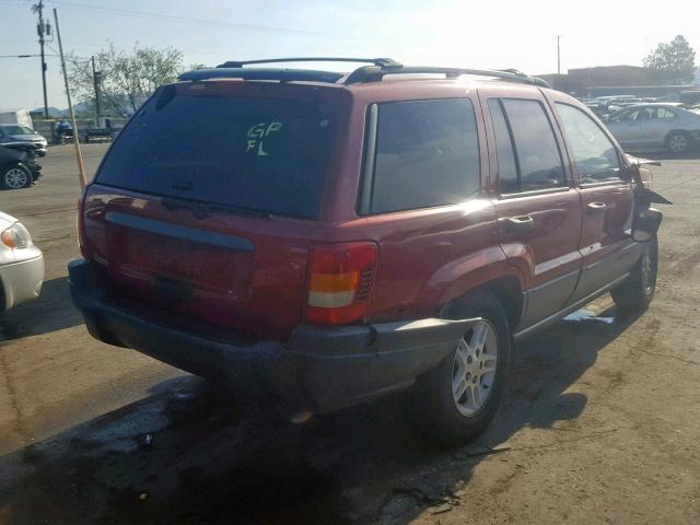 1J4GX48S24C340434 - 2004 JEEP GRAND CHER RED photo 4