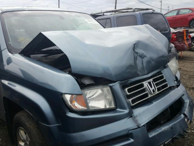 2HJYK16577H535205 - 2007 HONDA RIDGELINE BLUE photo 9