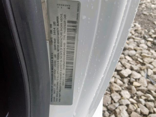 3VWRW31C69M504348 - 2009 VOLKSWAGEN NEW BEETLE Weiß Foto 10