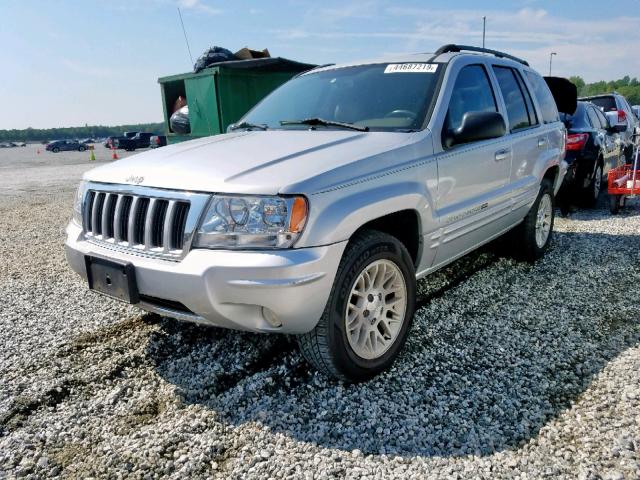 1J4GX58N14C158336 - 2004 JEEP GRAND CHER SILVER photo 2