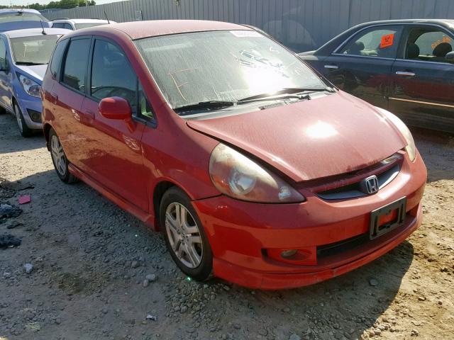 JHMGD38607S038449 - 2007 HONDA FIT S RED photo 1