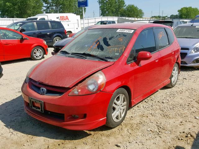 JHMGD38607S038449 - 2007 HONDA FIT S RED photo 2