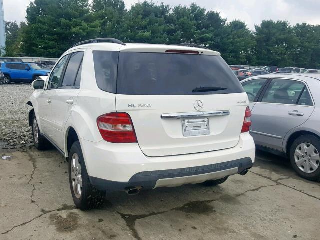 4JGBB86E37A208751 - 2007 MERCEDES-BENZ ML 350 WHITE photo 3