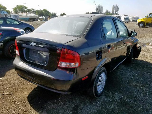 KL1TD566X6B558257 - 2006 CHEVROLET AVEO BASE შავი ფოტო 4