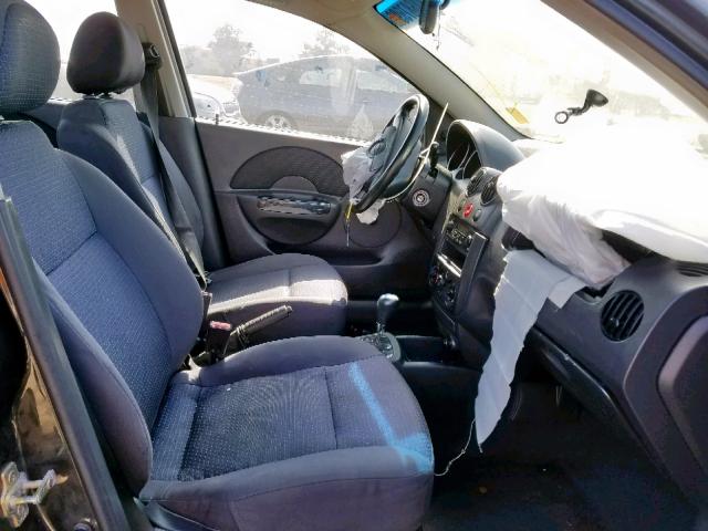 KL1TD566X6B558257 - 2006 CHEVROLET AVEO BASE შავი ფოტო 5