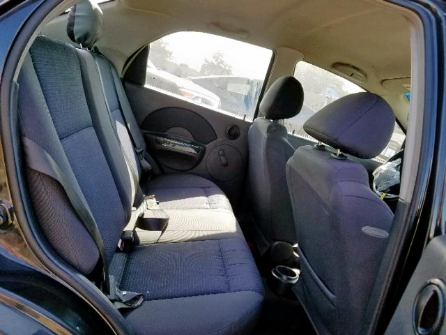 KL1TD566X6B558257 - 2006 CHEVROLET AVEO BASE შავი ფოტო 6