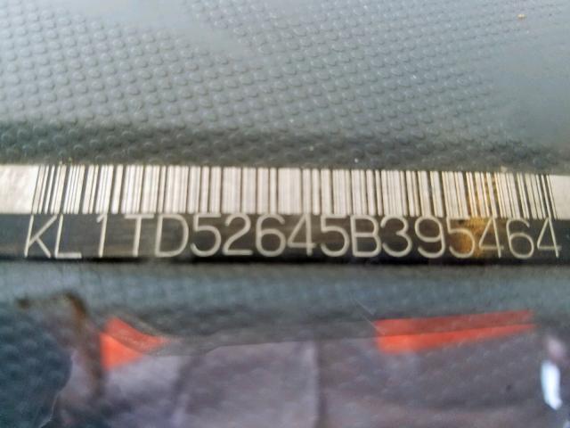 KL1TD52645B395464 - 2005 CHEVROLET AVEO BASE წითელი ფოტო 10