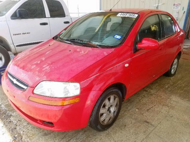 KL1TD52645B395464 - 2005 CHEVROLET AVEO BASE წითელი ფოტო 2