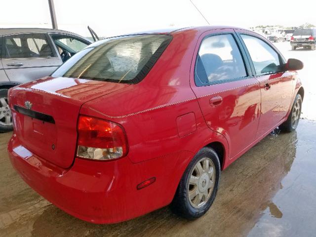 KL1TD52645B395464 - 2005 CHEVROLET AVEO BASE წითელი ფოტო 4