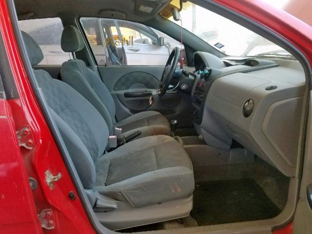 KL1TD52645B395464 - 2005 CHEVROLET AVEO BASE წითელი ფოტო 5