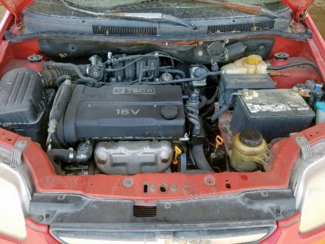 KL1TD52645B395464 - 2005 CHEVROLET AVEO BASE წითელი ფოტო 7