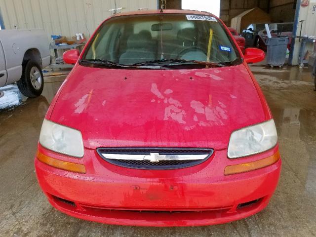 KL1TD52645B395464 - 2005 CHEVROLET AVEO BASE წითელი ფოტო 9